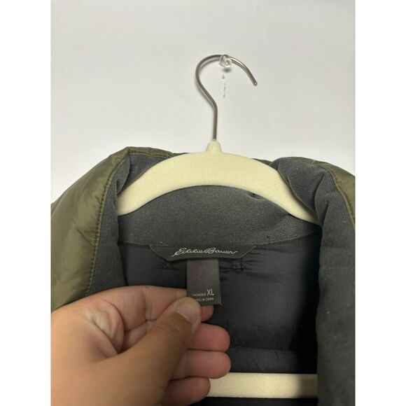 Eddie Bauer Coat Women's XL Green Olive Quilted Puffer Winter Down Filled Warm - Picture 3 of 7